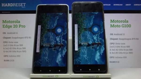 Motorola Edge 20 Pro vs Moto G100 Wild life extreme / Wild Life Extreme on Edge 20 Pro and Moto G100