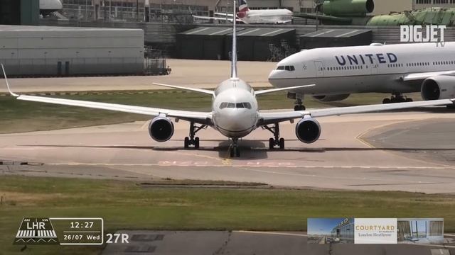 London Heathrow Airport 27R Departures - FT One Air 747F смотреть онлайн