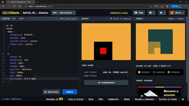 CSS Battle Target #23 | Boxception | All cssbattle.dev solutions смотреть онлайн