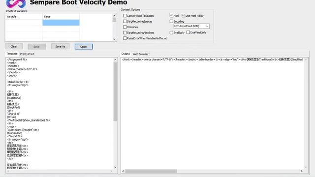 Sempare Boot Velocity Template Engine Demo - UTF-8 Support смотреть онлайн