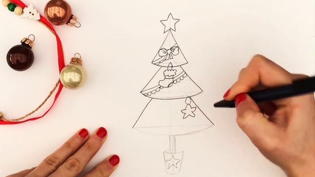 Как нарисовать ёлку к Новому году ? смотреть онлайн