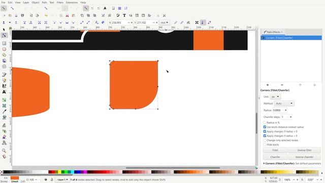 How to make round corners, fillet & chamfer Inkscape tutorial смотреть онлайн