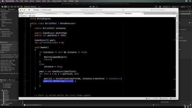 5-5 Object Pooling | Design Patterns and Scripting Strategies смотреть онлайн