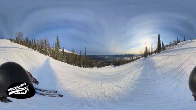 360 видео. Шерегеш 2023, сектор А, трасса Елена правая часть. смотреть онлайн