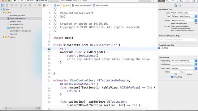 MVC - Model View Controller example in iOS- Day 31 (1/2) смотреть онлайн