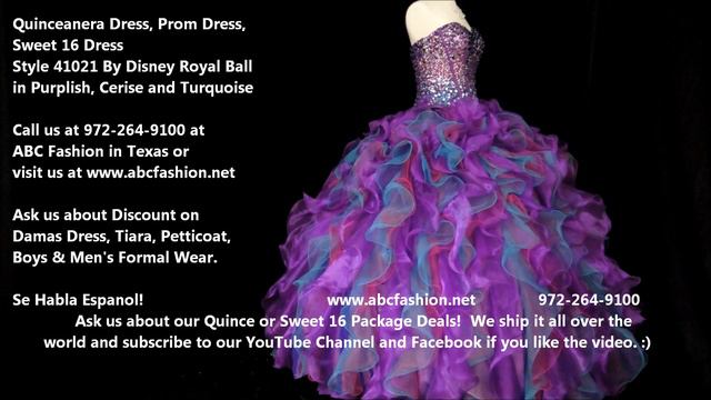 41021 Purplish Disney's Royal Ball Quinceanera Dress, Sweet 16 Dress, Prom Dress by www abcfashion смотреть онлайн