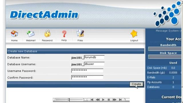 Creating a MySQL database in DirectAdmin смотреть онлайн