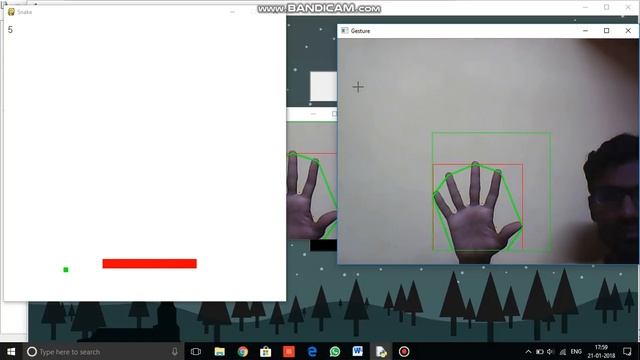 PlayingGame using Gesture recognition in python using opencv смотреть онлайн