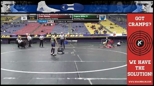 6703 Intermediate 65 Mat 15 Evan Stanley Region Wrestling Academy vs Eugene Miller IV Wrestling Pre смотреть онлайн