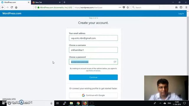 Wordpress Account creation смотреть онлайн