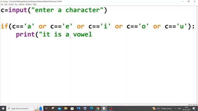 Python program to check whether character is vowel or consonant tutorial смотреть онлайн