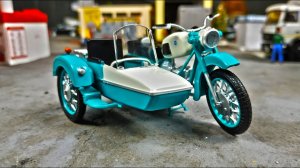 Модель мотоцикла с коляской ИЖ Юпитер масштаб 1/24. Про машинки.