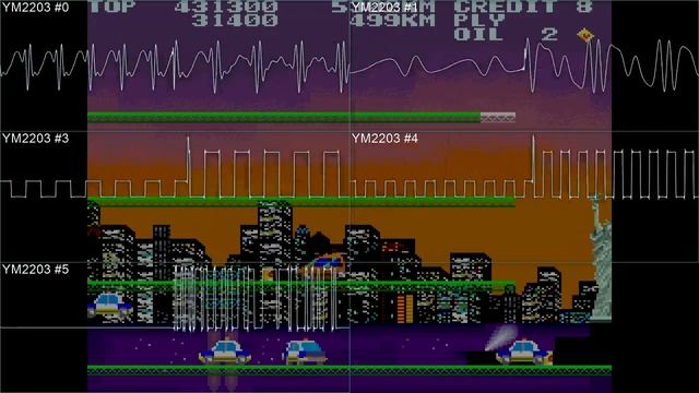 City Connection (ARCADE) - America - In Oscilloscope and Gameplay View! смотреть онлайн