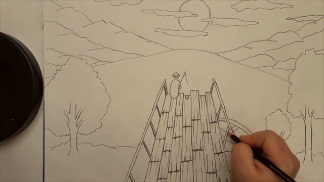 How to draw Sunset, river. Как нарисовать закат, река. Step by Step For Beginners. смотреть онлайн