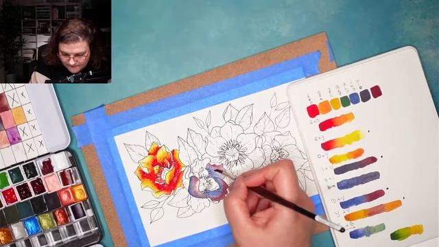 Magic Colour Combos In Watercolour  - A Relaxing Session With Flowers And Fun Chat - Live   ☕?