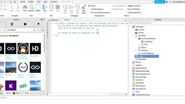 SETTING UP HD ADMIN with roblox studio смотреть онлайн