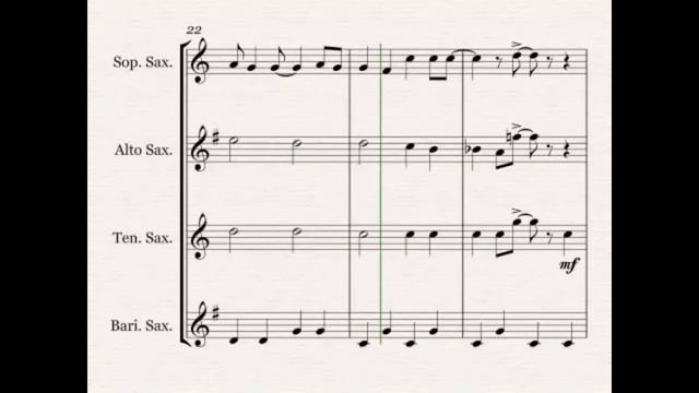 Come Fly With Me (Frank Sinatra) - sheet music - Saxophone quartet (SATB) смотреть онлайн