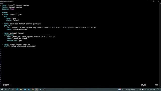 How Ansible Variables work in a Playbook | Apache-tomcat Playbook | Telugu смотреть онлайн