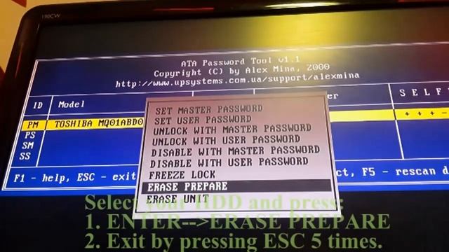 SATA HDD UNLOCK ATA PASSWORD TUTORIAL смотреть онлайн