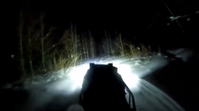 Красивый заснеженный лес, поездка по ночному зимниму лесу на мотобуксировщике, мотособаке ?☃️ смотреть онлайн