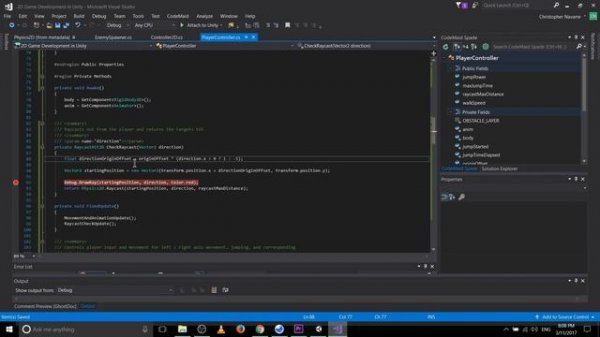 Testing for Raycast Collisions | 2D Game Development in Unity 5.6