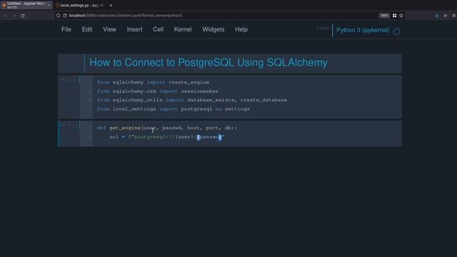 Connect to PostgreSQL Using SQLAlchemy & Python смотреть онлайн