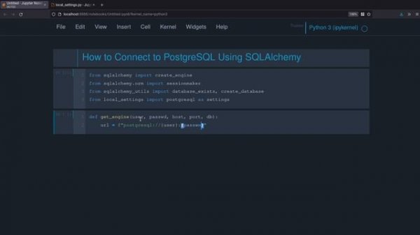 Connect to PostgreSQL Using SQLAlchemy & Python