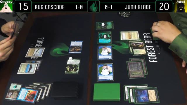 MtG Legacy Gameplay - Junk Blade VS RUG Cascade смотреть онлайн