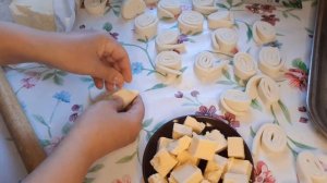 САМСА С СЫРОМ//рецепт из готового слоёного теста//