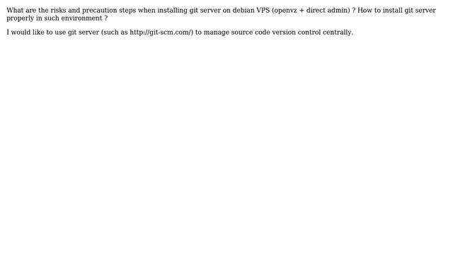 DevOps & SysAdmins: How to install git server on debian VPS (openvz+direct admin)? смотреть онлайн
