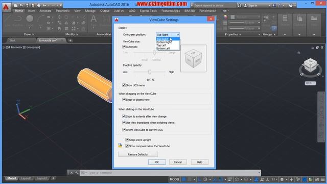 AutoCAD View Cube Aracı ve View Menüsü-(Bölüm2-2.Ders) смотреть онлайн