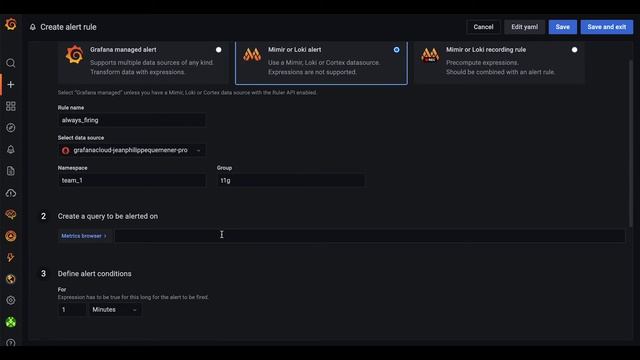 How to create a Mimir managed alert rule in Grafana смотреть онлайн