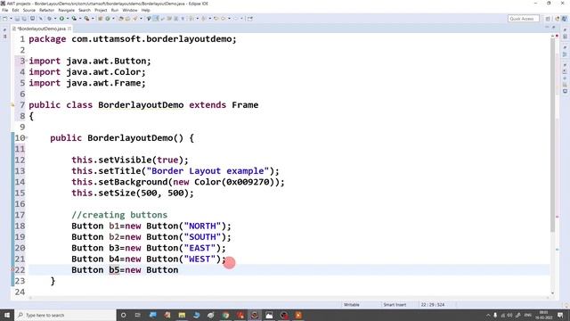 Example of BorderLayout class | Using BorderLayout(int hgap, int vgap) constructor | in hindi смотреть онлайн