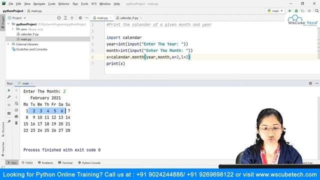 Python Programming - How to Print the Calendar of a Given Month and Year | Calendar Module - 13 смотреть онлайн