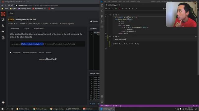 Moving Zeroes to the End | Python 3.8 | Codewars смотреть онлайн