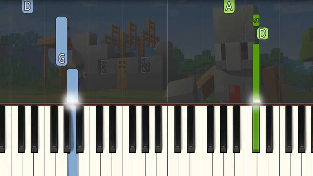C418 - Sweden Minecraft (SLOW) Both Hands Easy Piano Tutorial смотреть онлайн