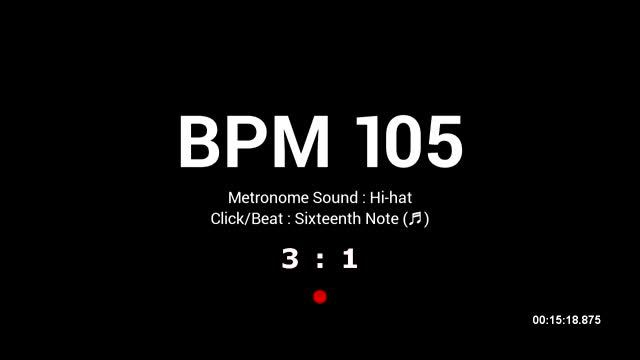 Metronome BPM 105 / Hi-hat / 16th (Half-opened) смотреть онлайн