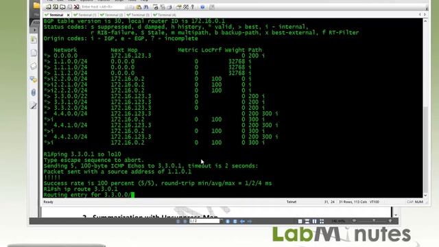 LabMinutes# RS0060 - Cisco BGP Route Summarization (Part 1) смотреть онлайн