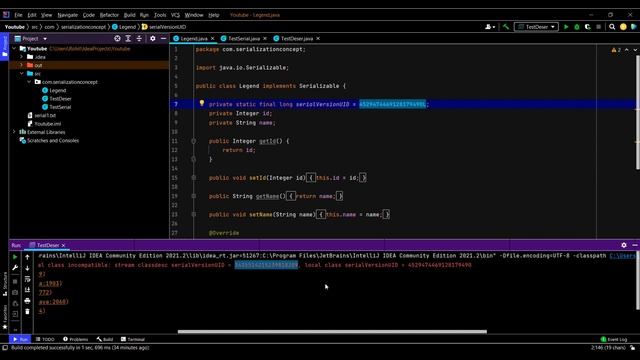 Serialization in JAVA | #3 | serialVersionUID | transient keyword | toString method| static variabl смотреть онлайн