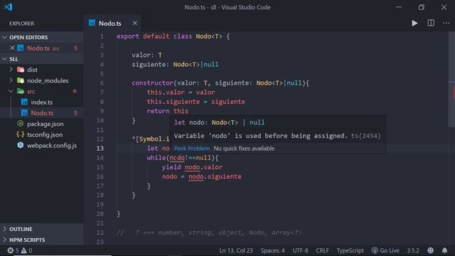 Singly Linked List. Estructura de Datos. Modulo Node.ts iterable. C03 смотреть онлайн