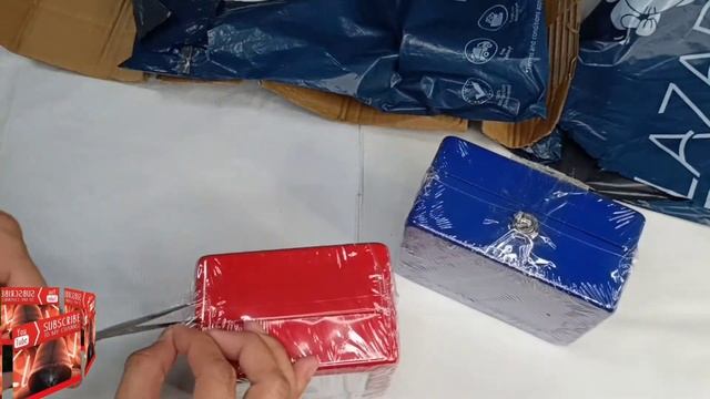 UNBOXING : METAL CASH BOX Protable Key Locker Safe Steel Mini Money Box Security Cash box Storage смотреть онлайн