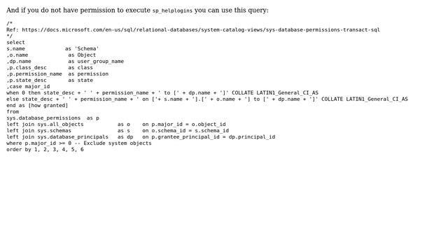 Compare two users permissions on SQL Server database? (4 Solutions!!) смотреть онлайн