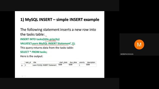 MYSQL INSERT STATEMENT смотреть онлайн