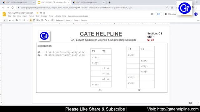 GATE 2021 CS SET1 Q32. Let ri(z) and wi(z) denote read and write operations. [DBMS] [SOLVED!] смотреть онлайн