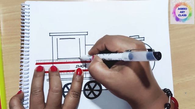 ENGINE - TRAIN DRAWING - EASY TRAIN DRAWING -MEANS OF TRANSPORT смотреть онлайн