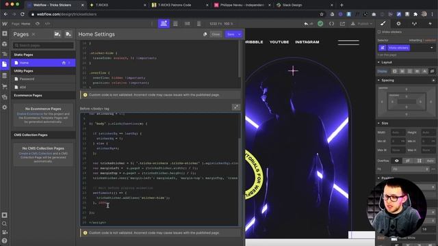 Adding random stickers anywhere to the page on click in Webflow смотреть онлайн