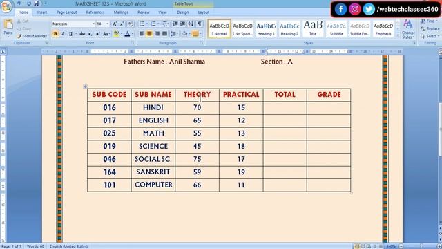 How to create Marksheet in MS Word in hindi? | School Marksheet design in word#mandeepsir смотреть онлайн