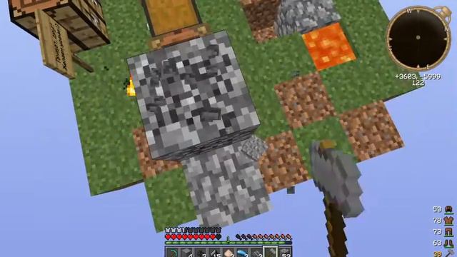 как сделать ферму булыжника #1 / SkyFactory SimpleMineCraft.Ru