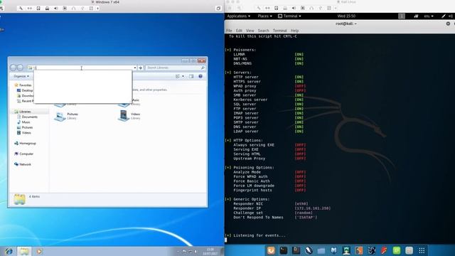 Getting hashes off the wire with responder and Kali смотреть онлайн