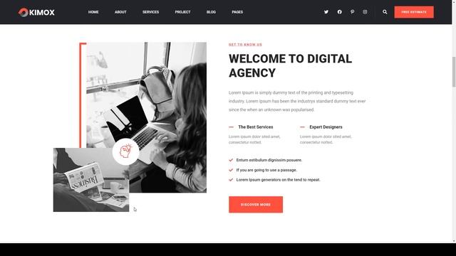 Kimox - Digital Agency Services Vue JS Template web development Internet services portfolio смотреть онлайн